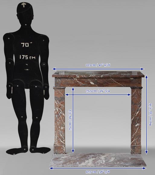 Louis XVI style mantel in Rouge du Nord marble Louis XVI style mantel in Rouge du Nord marble-10