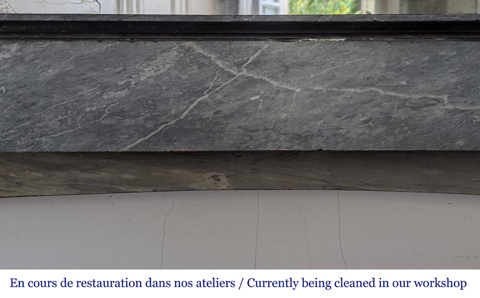 Directoire style mantel with detached columns in Turquin marble Directoire style mantel with detached columns in Turquin marble-1