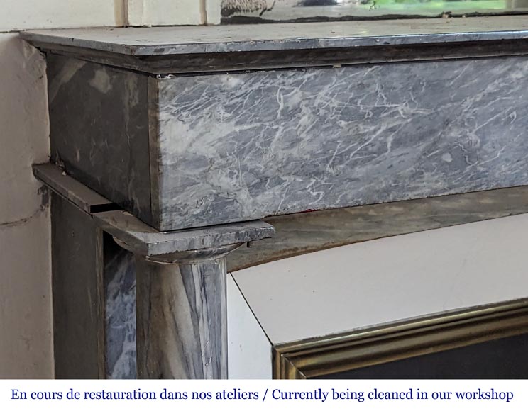 Directoire style mantel with detached columns in Turquin marble Directoire style mantel with detached columns in Turquin marble-4