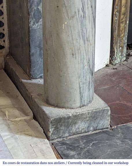 Directoire style mantel with detached columns in Turquin marble Directoire style mantel with detached columns in Turquin marble-5