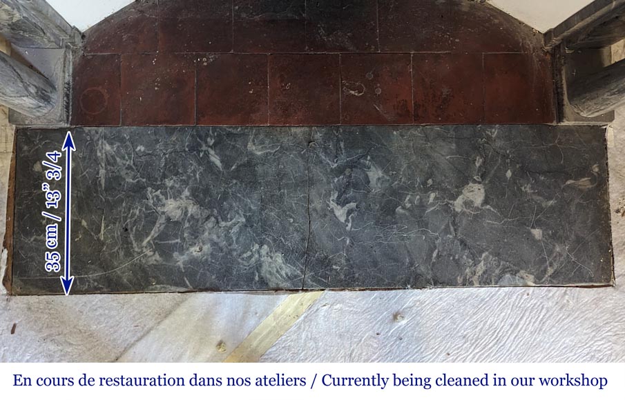 Directoire style mantel with detached columns in Turquin marble Directoire style mantel with detached columns in Turquin marble-9