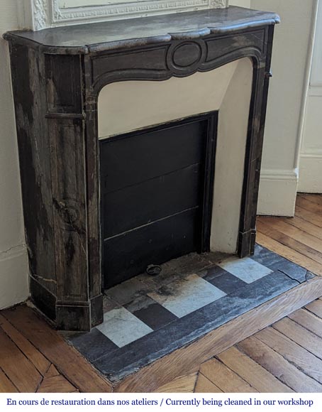 Louis XV style Pompadour mantel in Campan marble Louis XV style Pompadour mantel in Campan marble-2