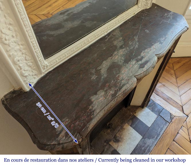 Louis XV style Pompadour mantel in Campan marble Louis XV style Pompadour mantel in Campan marble-9