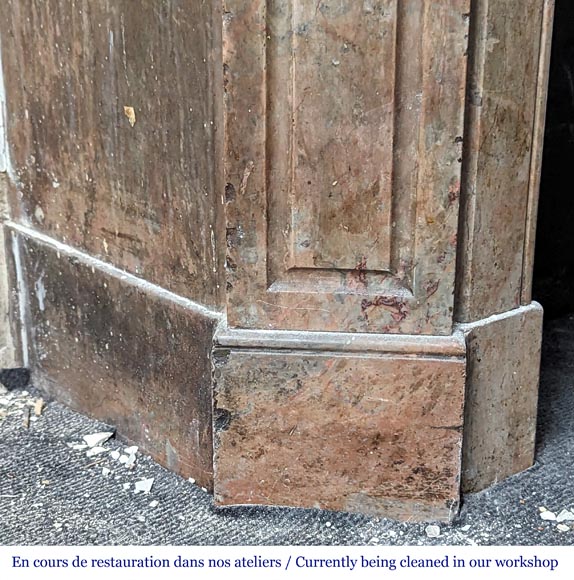 Louis XV style Pompadour mantel in Enjugerais marble Louis XV style Pompadour mantel in Enjugerais marble-3