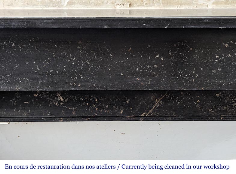 Napoleon III style mantel with black marble modillon Napoleon III style mantel with black marble modillon-1