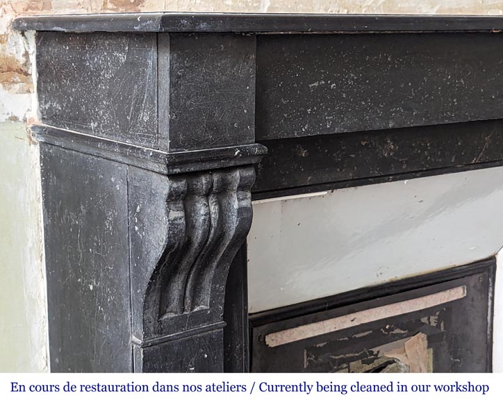 Napoleon III style mantel with black marble modillon Napoleon III style mantel with black marble modillon-3