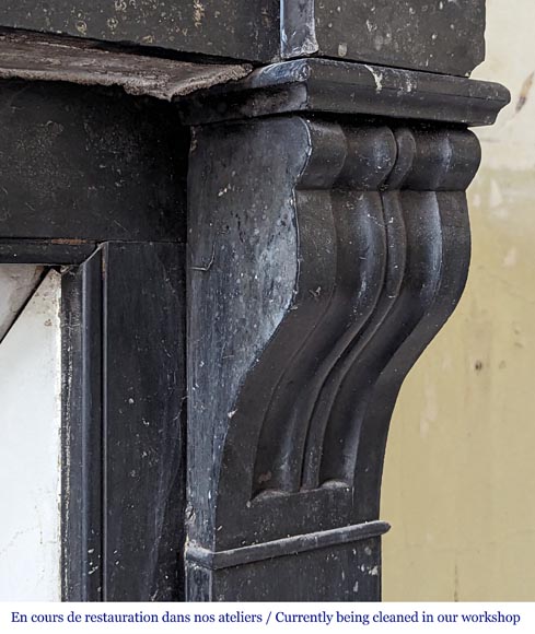 Napoleon III style mantel with black marble modillon Napoleon III style mantel with black marble modillon-7