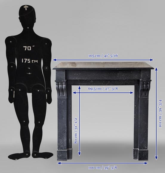 Napoleon III style mantel with black marble modillon Napoleon III style mantel with black marble modillon-10