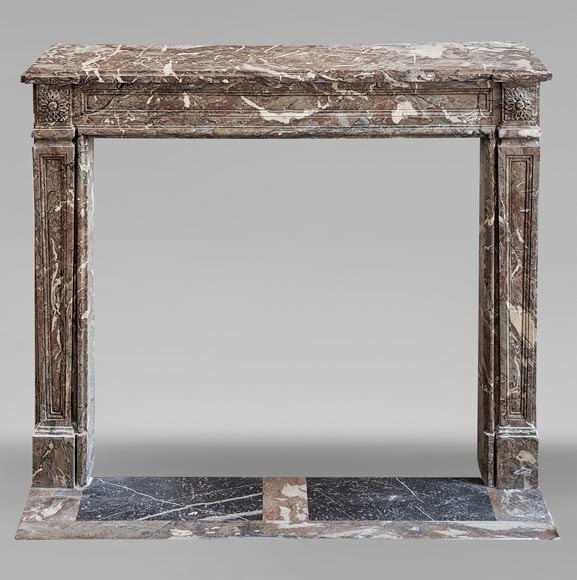 Louis XVI period mantel in Rouge Royal marble Louis XVI period mantel in Rouge Royal marble-0