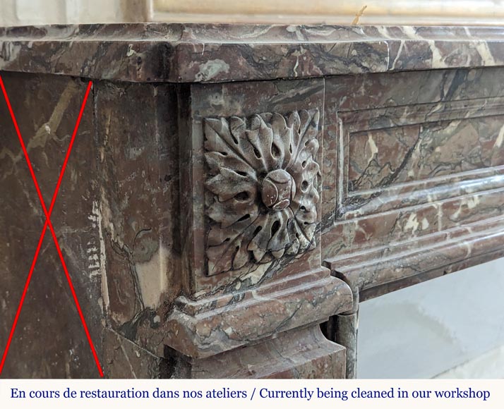Louis XVI period mantel in Rouge Royal marble Louis XVI period mantel in Rouge Royal marble-3