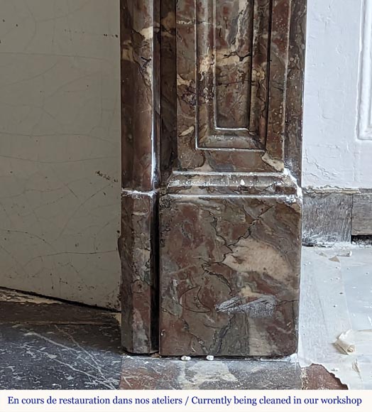 Louis XVI period mantel in Rouge Royal marble Louis XVI period mantel in Rouge Royal marble-7