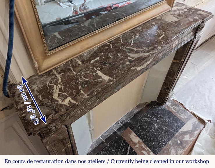 Louis XVI period mantel in Rouge Royal marble Louis XVI period mantel in Rouge Royal marble-9