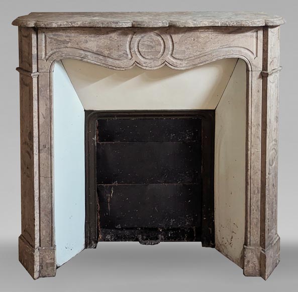 Louis XV style Pompadour mantel carved in Lunel marble Louis XV style Pompadour mantel carved in Lunel marble-0