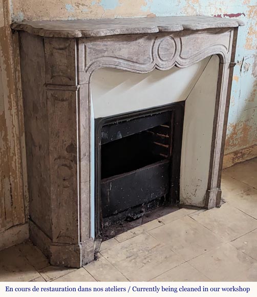 Louis XV style Pompadour mantel carved in Lunel marble Louis XV style Pompadour mantel carved in Lunel marble-2