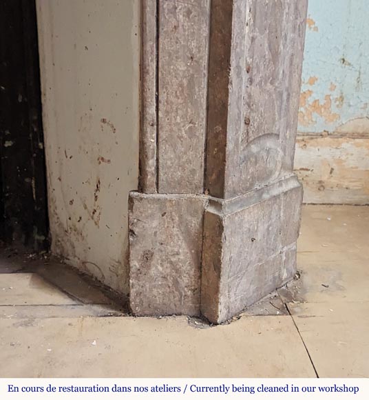 Louis XV style Pompadour mantel carved in Lunel marble Louis XV style Pompadour mantel carved in Lunel marble-5