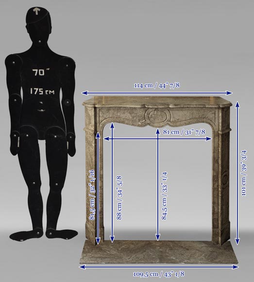 Louis XV style Pompadour mantel carved in Lunel marble Louis XV style Pompadour mantel carved in Lunel marble-10