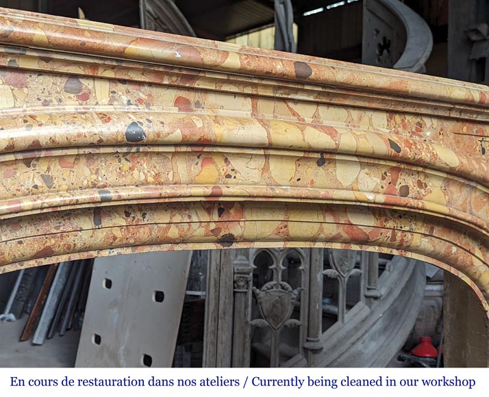 Regence style mantelpiece in Breche d'Alep Regence style mantelpiece in Breche d'Alep-2