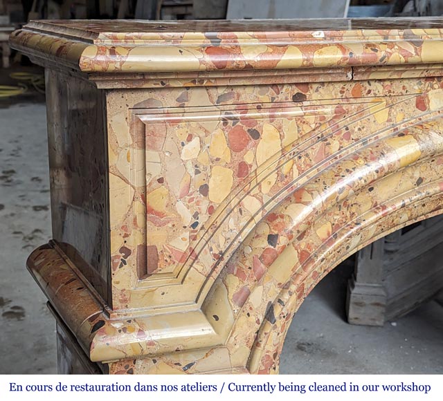 Regence style mantelpiece in Breche d'Alep Regence style mantelpiece in Breche d'Alep-3