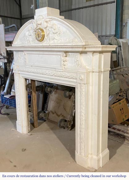 Napoleon III Fireplace with Clock, musical Putti Napoleon III Fireplace with Clock, musical Putti-2
