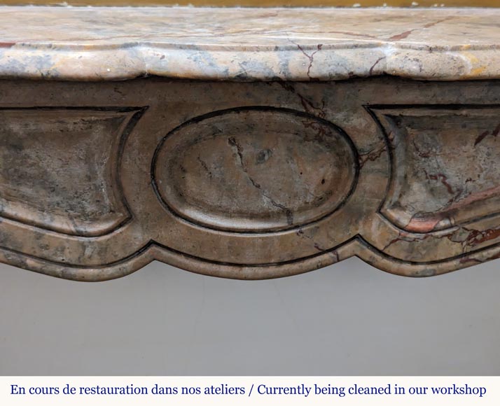 Louis XV style Pompadour mantel in Enjugerais marble Louis XV style Pompadour mantel in Enjugerais marble-1