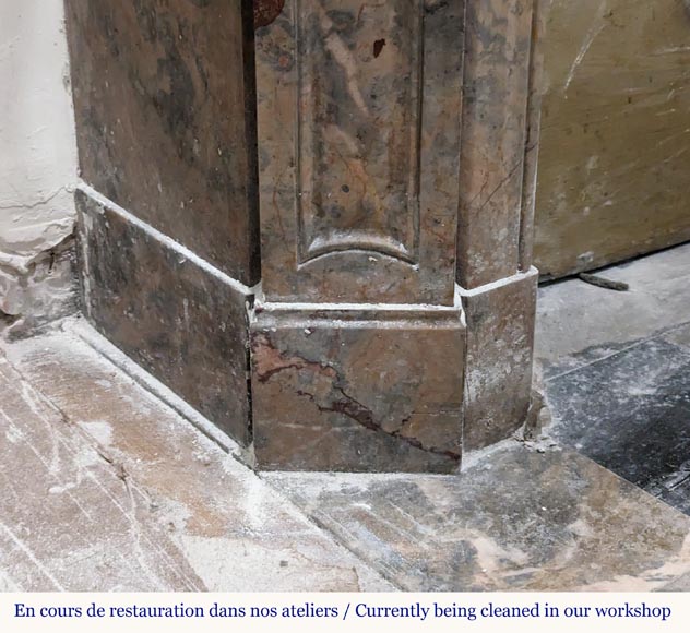 Louis XV style Pompadour mantel in Enjugerais marble Louis XV style Pompadour mantel in Enjugerais marble-4