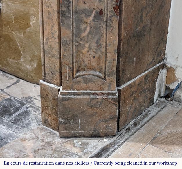 Louis XV style Pompadour mantel in Enjugerais marble Louis XV style Pompadour mantel in Enjugerais marble-7