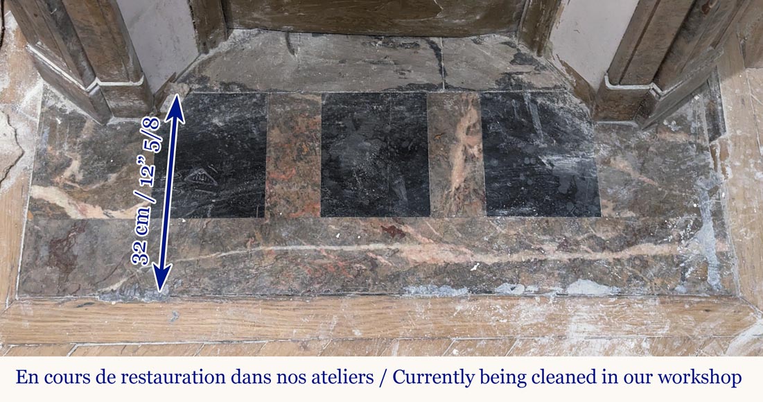 Louis XV style Pompadour mantel in Enjugerais marble Louis XV style Pompadour mantel in Enjugerais marble-8