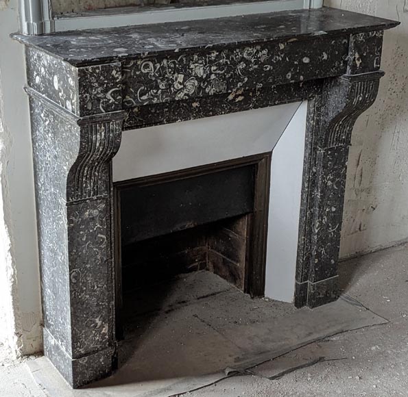 Napoleon III style mantelpiece with striated scrolls Napoleon III style mantelpiece with striated scrolls-1