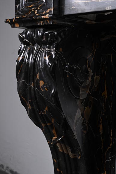 Napoleon III style lion paw mantel carved in Portor marble Napoleon III style lion paw mantel carved in Portor marble-4