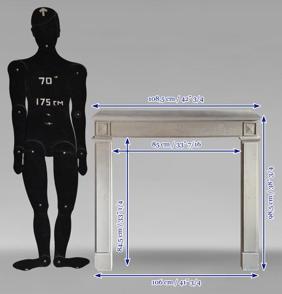 Louis XVI style stone mantel with diamond carved heads Louis XVI style stone mantel with diamond carved heads-9