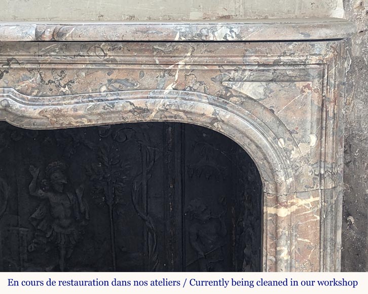 Small Regence period mantel in Sarrancolin Ilhet marble Small Regence period mantel in Sarrancolin Ilhet marble-6