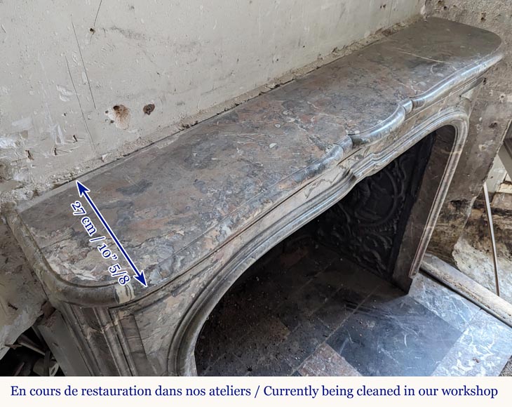 Small Regence period mantel in Sarrancolin Ilhet marble Small Regence period mantel in Sarrancolin Ilhet marble-10