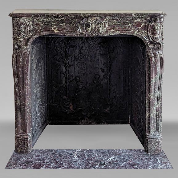 Small Louis XV style mantel in red Levanto marble Small Louis XV style mantel in red Levanto marble-0
