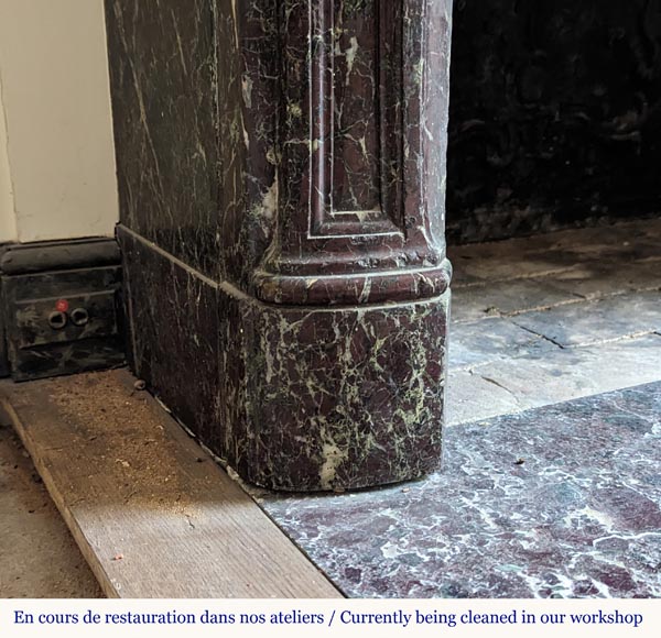 Small Louis XV style mantel in red Levanto marble Small Louis XV style mantel in red Levanto marble-5