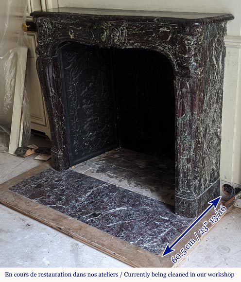 Small Louis XV style mantel in red Levanto marble Small Louis XV style mantel in red Levanto marble-6