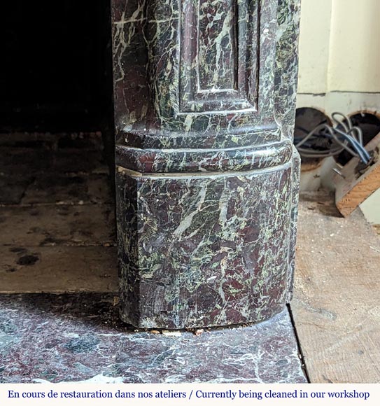 Small Louis XV style mantel in red Levanto marble Small Louis XV style mantel in red Levanto marble-8