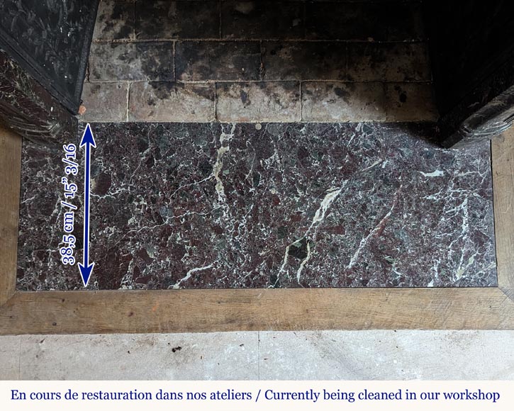 Small Louis XV style mantel in red Levanto marble Small Louis XV style mantel in red Levanto marble-9