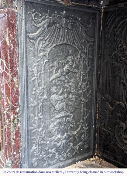 Small Louis XV style mantel in red Levanto marble Small Louis XV style mantel in red Levanto marble-11