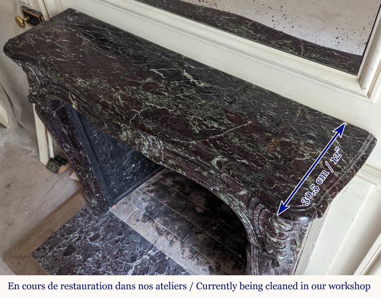 Small Louis XV style mantel in red Levanto marble Small Louis XV style mantel in red Levanto marble-13