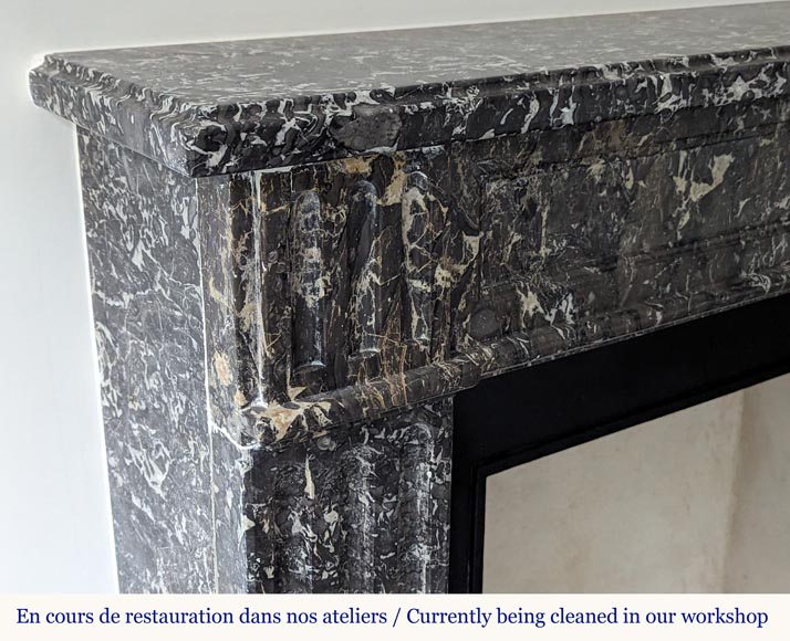 Louis XVI period mantel in Gris Saint Anne marble Louis XVI period mantel in Gris Saint Anne marble-3