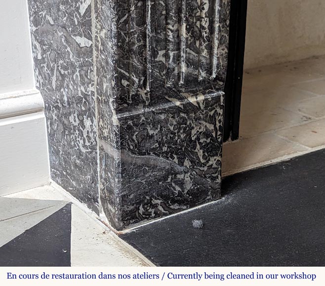 Louis XVI period mantel in Gris Saint Anne marble Louis XVI period mantel in Gris Saint Anne marble-4