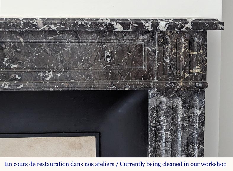 Louis XVI period mantel in Gris Saint Anne marble Louis XVI period mantel in Gris Saint Anne marble-6