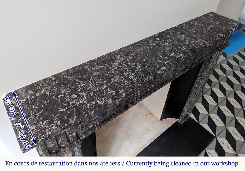 Louis XVI period mantel in Gris Saint Anne marble Louis XVI period mantel in Gris Saint Anne marble-8