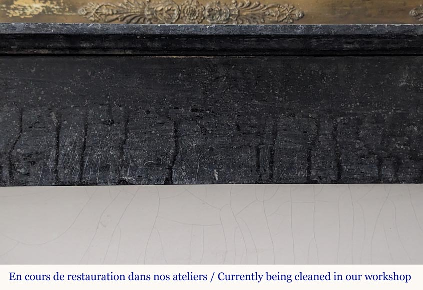 Napoleon III style mantel in black marble Napoleon III style mantel in black marble-1