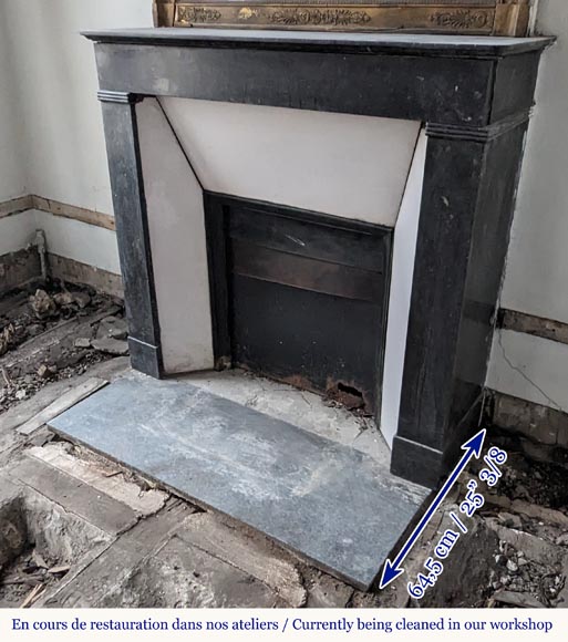 Napoleon III style mantel in black marble Napoleon III style mantel in black marble-5