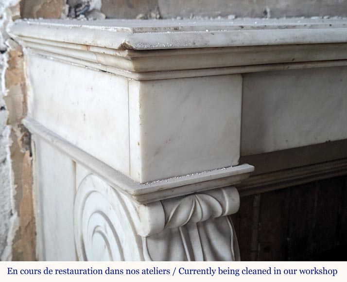 Statuary marble mantel with lion paws Statuary marble mantel with lion paws-3