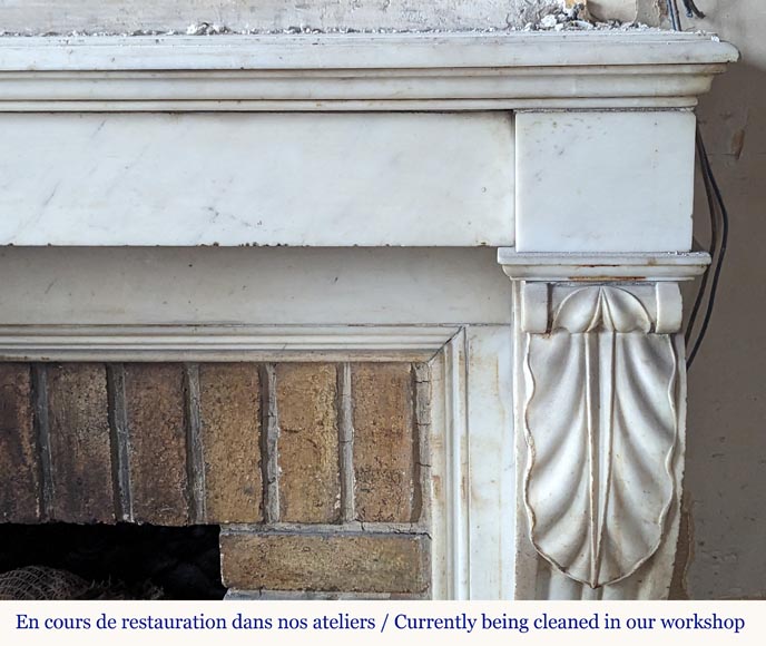 Statuary marble mantel with lion paws Statuary marble mantel with lion paws-7