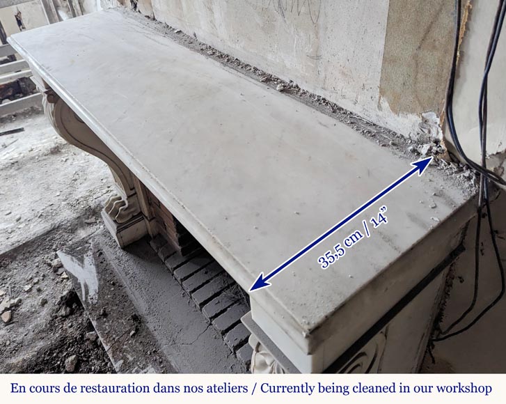 Statuary marble mantel with lion paws Statuary marble mantel with lion paws-11