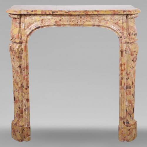 Louis XIV style Pompadour mantel in Aleppo Breche