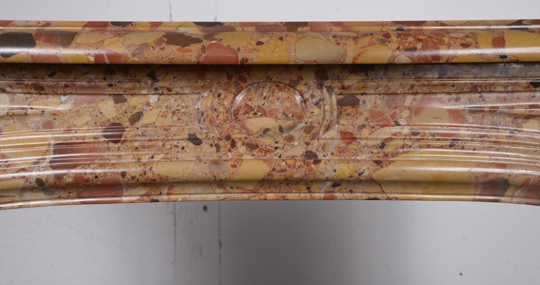 Louis XIV style Pompadour mantel in Aleppo Breche Louis XIV style Pompadour mantel in Aleppo Breche-1